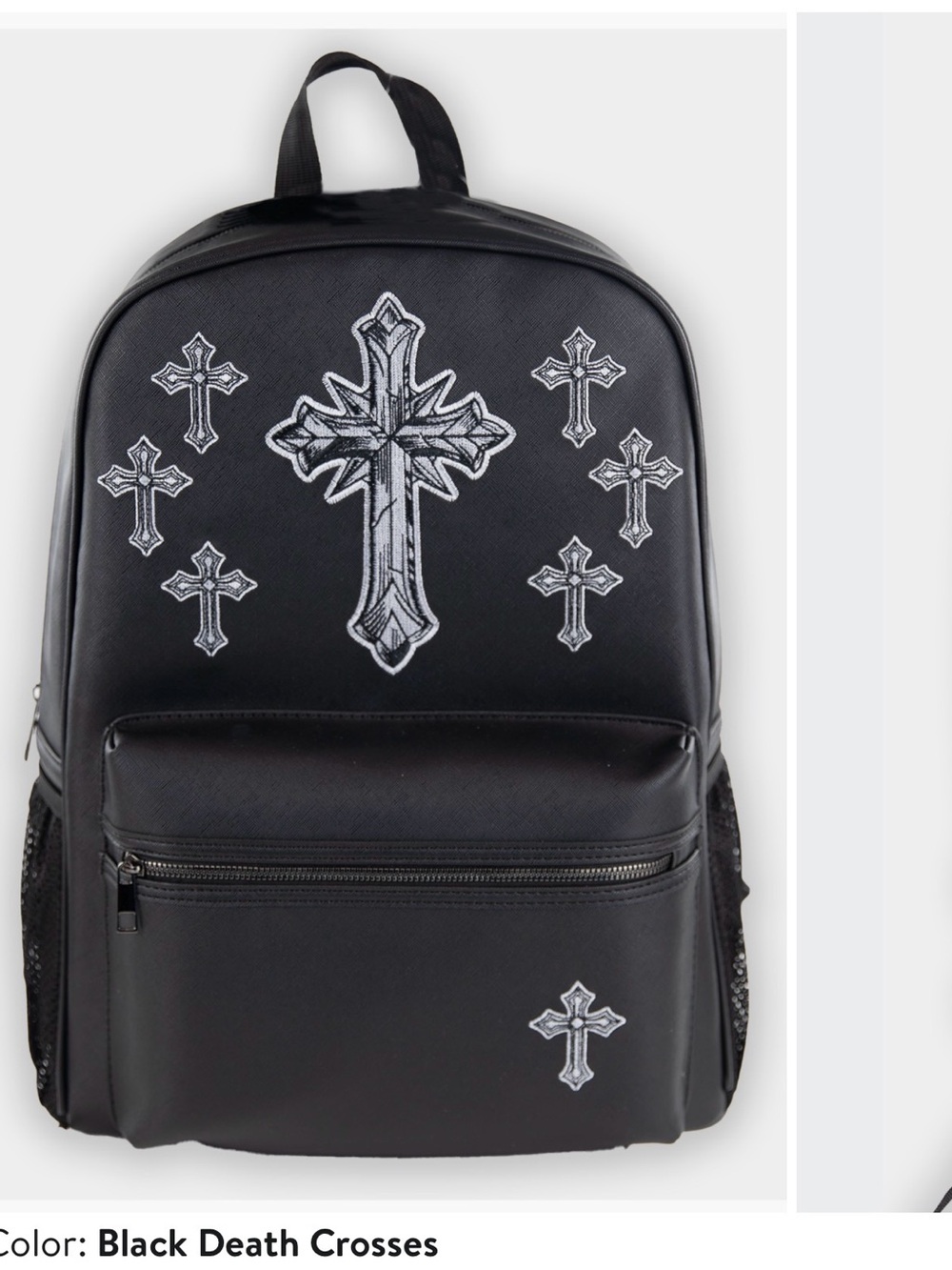 Fly By Night Black Death Crosses Accent Backpack